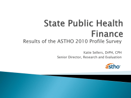 Funding for State Health Agencies: Status and Impact