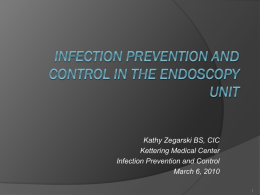 Infection Prevention and Control in the Endoscopy Unit