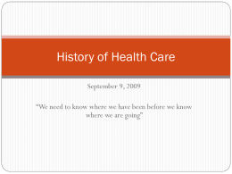 History of Health Care