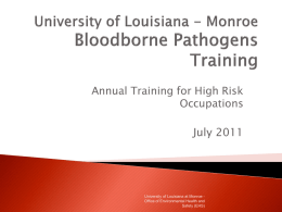 Tulane University Bloodborne Pathogens Training