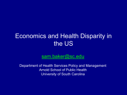 Econ and Health Disparity - University of South Carolina