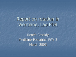Report on rotation in Vientiane, Lao PDR