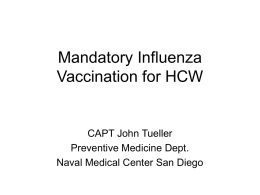 Mandatory Influenza Vaccination for HCW