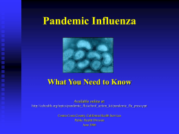 Pandemic Influenza - Illinois Department of Public Health