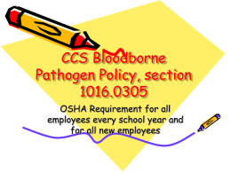 CCS Bloodborne Pathogen Policy, section 1016.0305