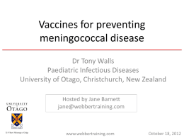 Preventing meningococcal disease