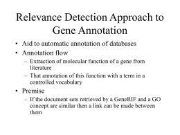 Relevance Detection Approach to Gene Annotation