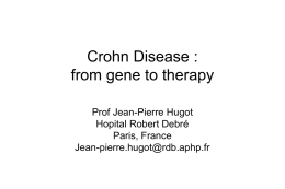Crohn Disease : from genes to therapy