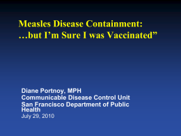Responding to a Measles Outbreak