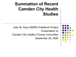 Healthy Camden 2010 - Rutgers University