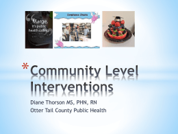 Community Level Interventions - Minnesota MN Omaha System