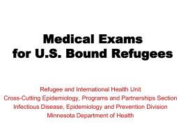 Medical Exams for US Refugees - Minnesota Department of Health