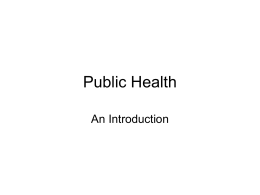 Public Health: An Introduction