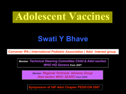 Adolescent Vaccines