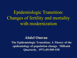Epidemiologic Transition: Changes of fertility and mortality with