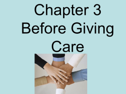 Chapter 3 Before Giving Care