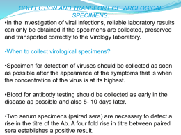 collection and transport of virological specimens.