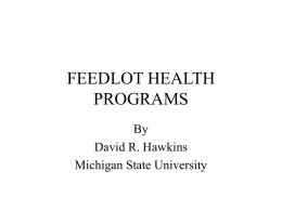 feedlot health programs - Michigan State University