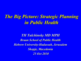 Strategic Planning in Public Health