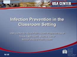 Infection Prevention in the Classroom Setting USA Center for Rural
