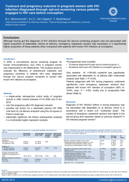 Treatment and pregnancy outcome in pregnant women with