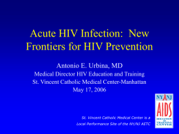 Acute HIV Infection: New Frontiers for HIV Prevention