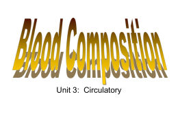 Blood Composition Notes