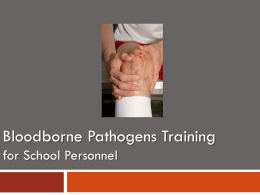Bloodborne Pathogens Training for School Personnel 2015-16