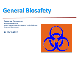 Biosafety Level 2: . Special Practices