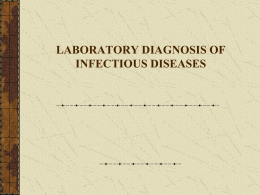 laboratory diagnosis of infectious diseases