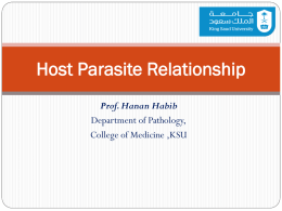 Host Parasite Relationship OBJECTIVES