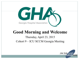 Presentation - Patient Safety - Georgia Hospital Association
