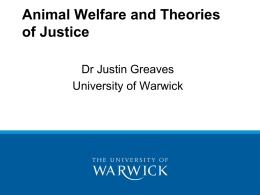 Animal Welfare and Theories of Justice