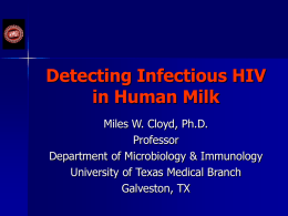 Detecting Infectious HIV in Human Milk
