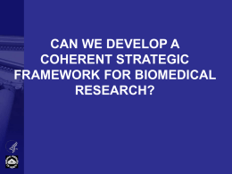 CAN WE DEVELOP A COHERENT STRATEGIC FRAMEWORK FOR