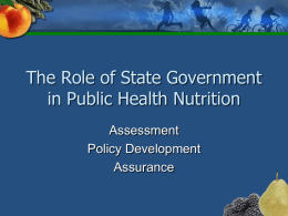 State Public Health Nutrition & Collaboration