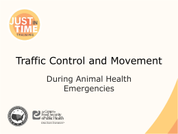 Traffic Control and Movement - The Center for Food Security and