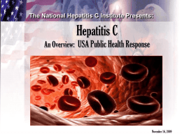 Hepatitis C: An Overview: USA Public Health Response