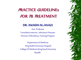 PRACTICE GUIDELINEs FOR TB TREATMENT - Home