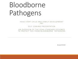 Bloodborne Pathogens - Head Start Child and Family Development