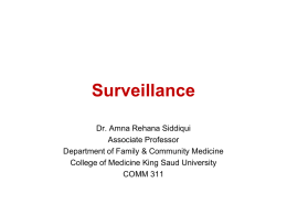 Surveillance and Detection of Outbreaks