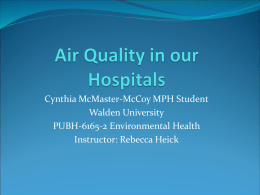 Air Quality in our Hospitals