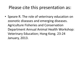 The role of veterinary education on zoonotic diseases and emerging