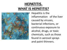 Hepatitis A - Paying It Forward Project