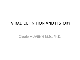 Lecture 1_ VIRAL DEFINITION AND HISTORY