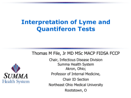 Interpretation of Lyme and Quantiferon Tests