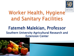Worker Health, Hygiene and Sanitary Facilities