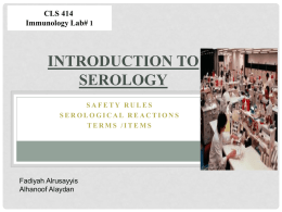 Introduction to Serology