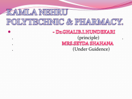 scope of pharmacologey - Kamala Nehru Polytechnic (Pharmacy)