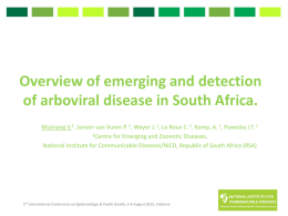 Overview of emerging and detection of arboviral disease in South